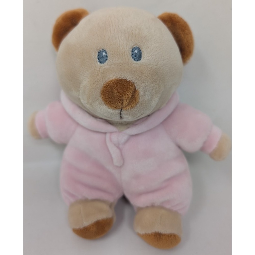 Ty Pluffies Love To Baby Pink PJ Bear 7" Plush Hooded Pajamas Girl Lovey Teddy